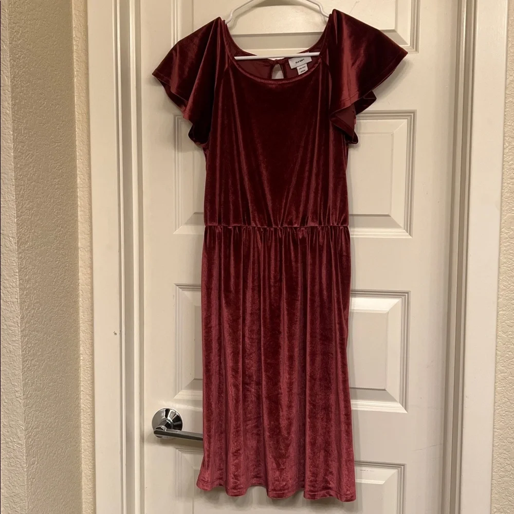 Old Navy Velvet Dress in Burgundy, Girls‎ Size XXL (16)